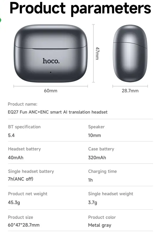 hoco EQ27 ANC + ENC - ایرپاد