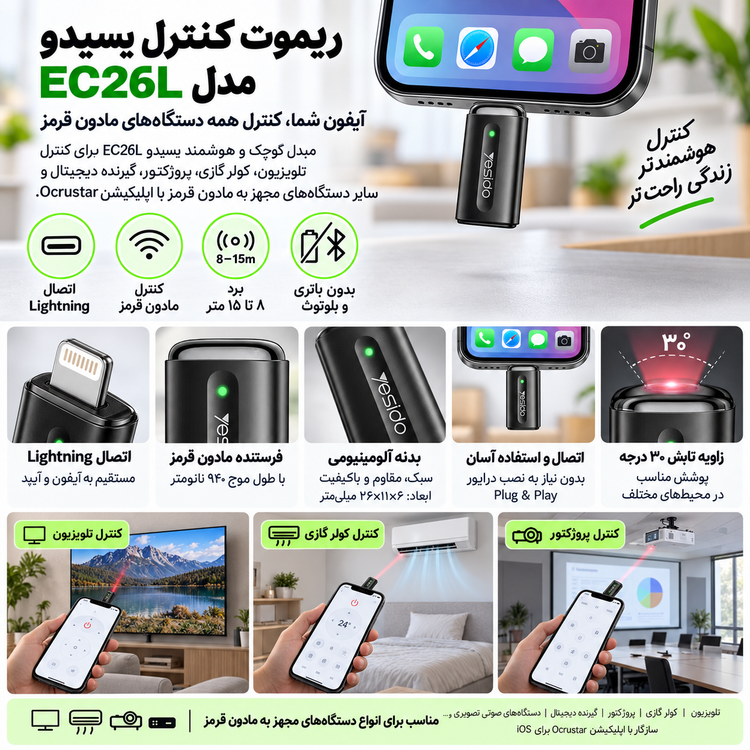ریموت کنترل یسیدو مدل EC26L